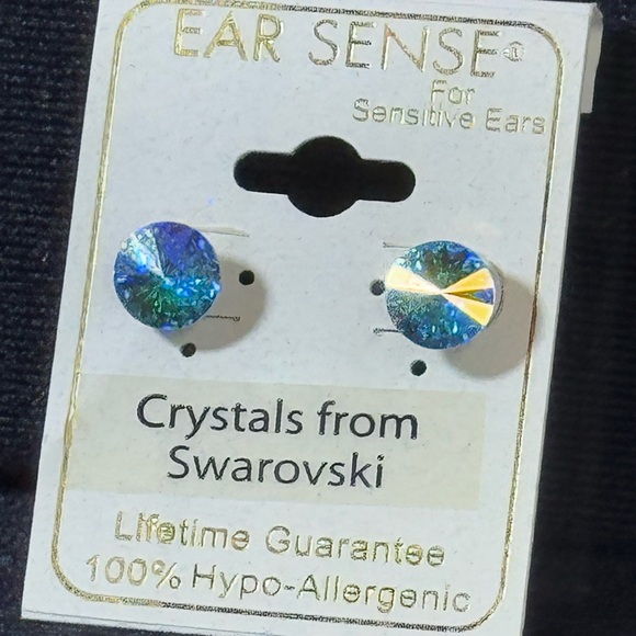 Ear Sense AB Crystal Stud Earring Made With Swarovski Earrings - Picture 4 of 6